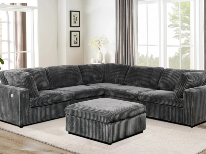 6536 – SECTIONAL SOFA – GREY