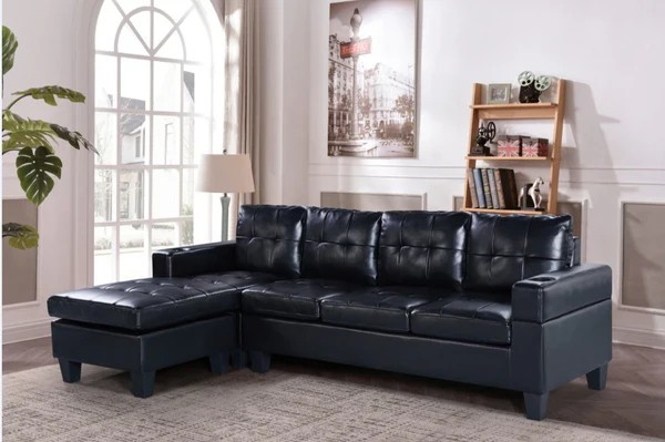 6212 – Sectional Sofa (Black PU)