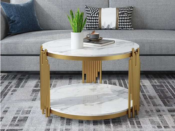 164 – ROUND MARBLE COFFEE TABLE