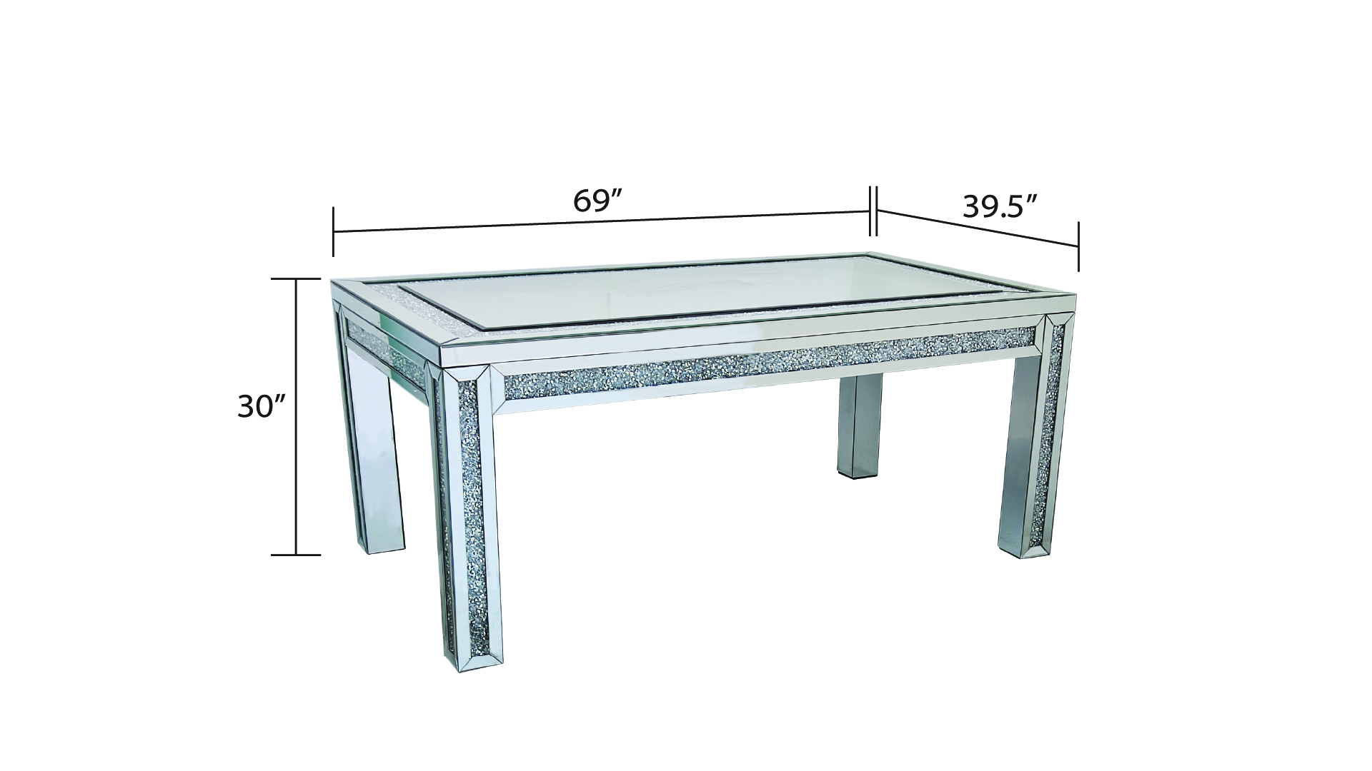DT018-GLASS TABLE W/CURSHED DIAMOND-GLASS-DIAMOND - Image 4