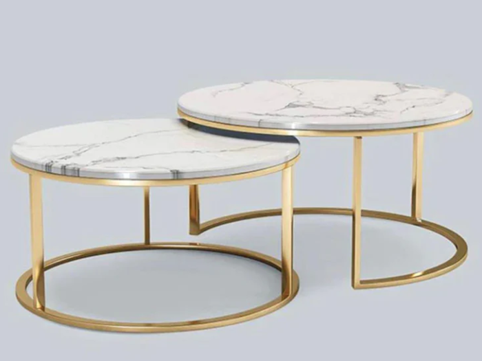 1619 WHITE/GOLD COFFEE TABLE
