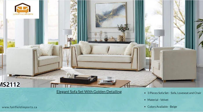 2112 BEIGE SOFA SET