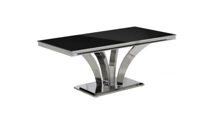 1767_Coffee Table_Black marble Silver