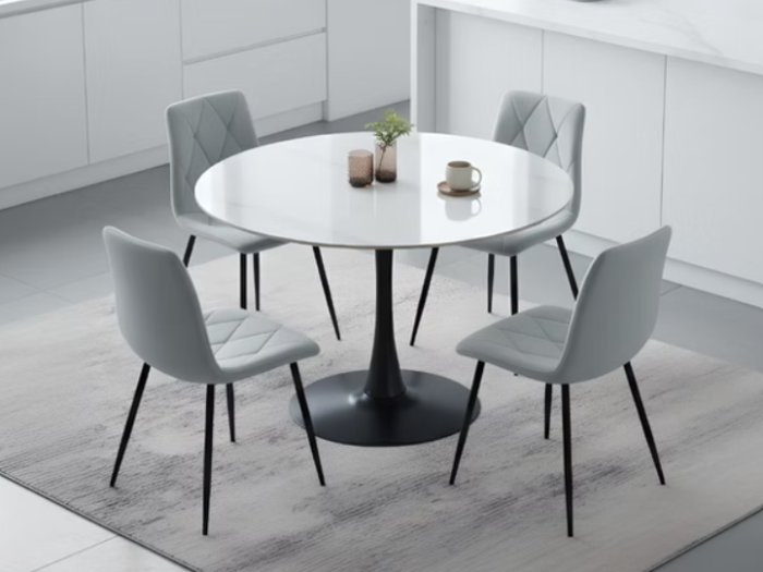 Minto Dining Table With Delhi Dining Chairs