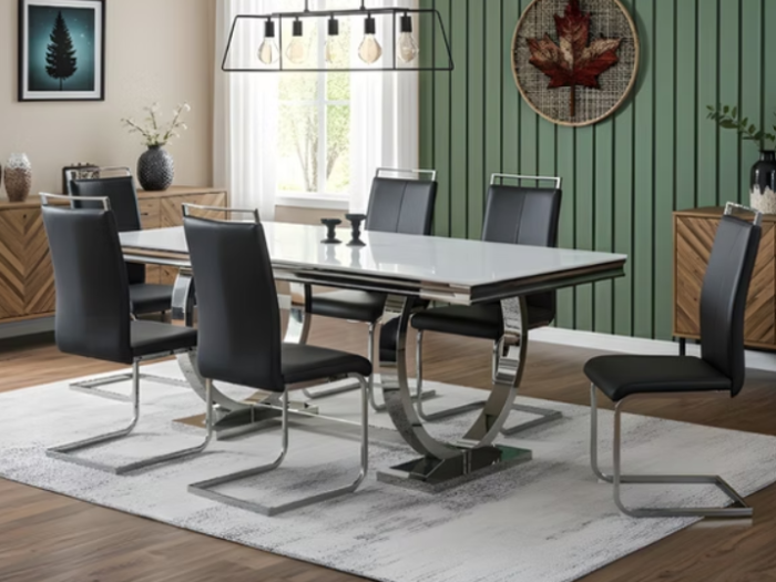 Salsa Dining Table With Francis Dining Chairs Black