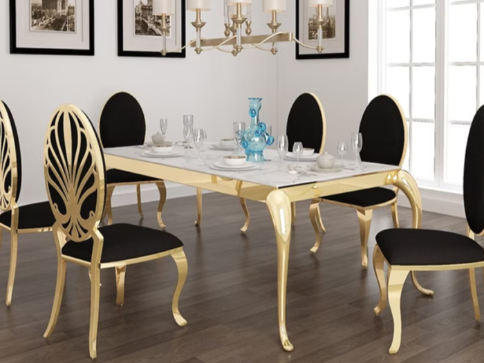 Soleil Dining Table + 6 Black Ice Chairs